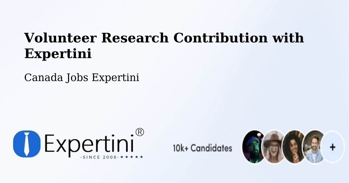 Volunteer Research Contribution Program – Provost - Canada Jobs Expertini